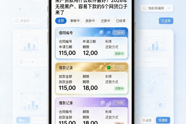 黑户贷款用什么软件最好?2026年无视黑户、容易下款的5个网贷口子来了