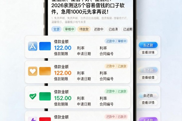 征信黑、征信不好、征信烂?2026亲测这5个容易借钱的口子软件,急用1000元先拿再说!
