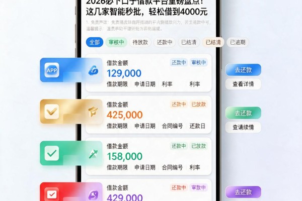 2026必下口子借款平台重磅盘点!这几家智能秒批,轻松借到4000元