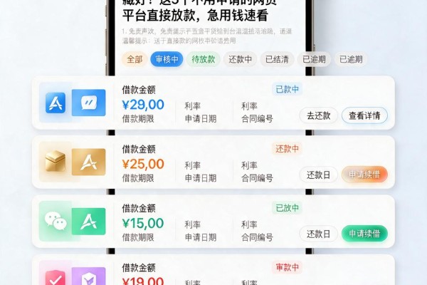 藏好！这5个不用申请的网贷平台直接放款，急用钱速看