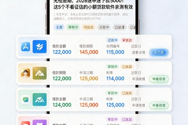 无视逾期,2026速申速下款5000!这5个不看征信的小额贷款软件亲测有效