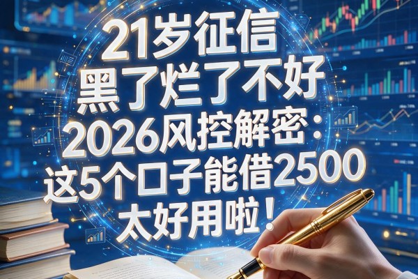 21岁征信黑了烂了不好，2026风控解密：这5个口子能借2500，太好用啦！