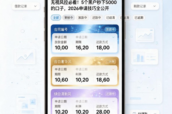 无视风控必看!5个黑户秒下5000的口子,2026申请技巧全公开