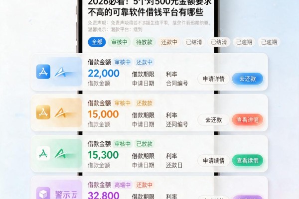 2026必看！5个对500元金额要求不高的可靠软件借钱平台有哪些