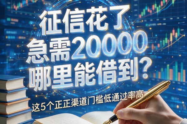 征信花了急需20000哪里能借到?这5个正规渠道门槛低通过率高