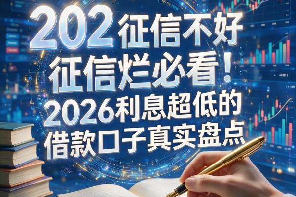 征信黑、征信不好、征信烂必看！2026利息超低的借款口子真实盘点，这5个平台借3000够良心
