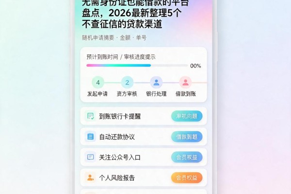 无需身份证也能借款的平台盘点,2026最新整理5个不查征信的贷款渠道