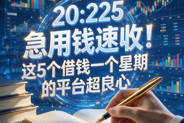 急用钱速收!这5个借钱一个星期的平台超良心,私人借款不看征信秒下款