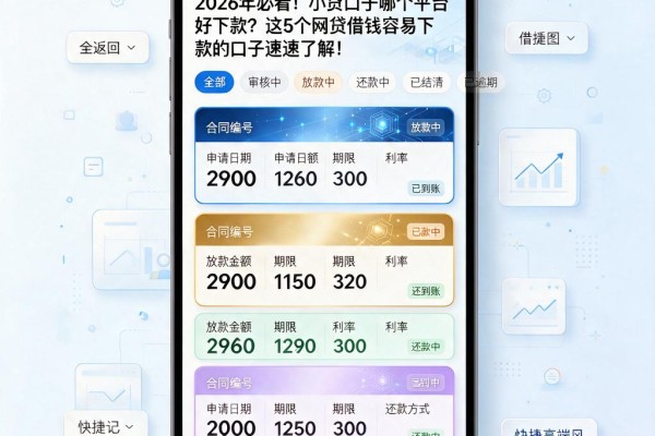 2026年必看！小贷口子哪个平台好下款？这5个网贷借钱容易下款的口子速速了解