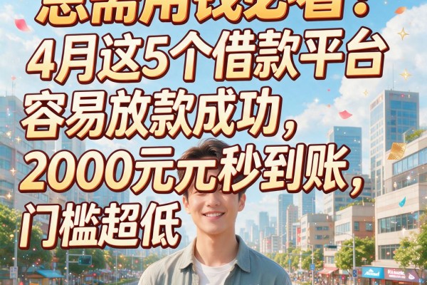 急需用钱必看!4月这5个借款平台容易放款成功,2000元秒到账门槛超低