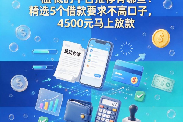 2026年必看!网贷申请门槛低的平台推荐有哪些?精选5个借款要求不高口子,4500元马上放款