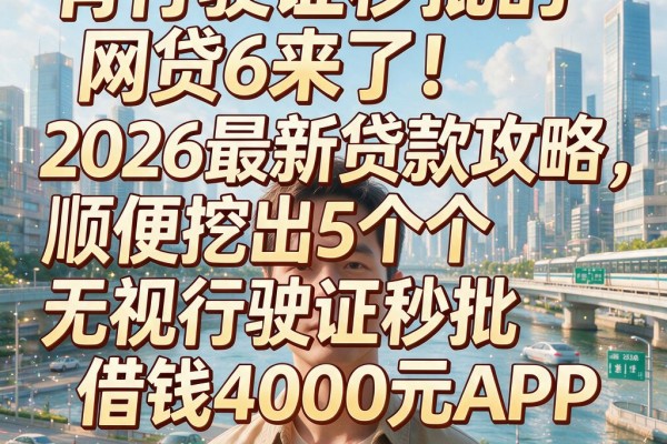 有行驶证秒批的网贷6来了！2026最新贷款攻略，顺便挖出5个无视行驶证秒批借钱4000元APP