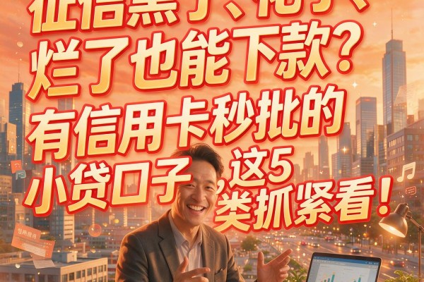 征信黑了、花了、烂了也能下款?有信用卡秒批的小贷口子,这5类抓紧看!
