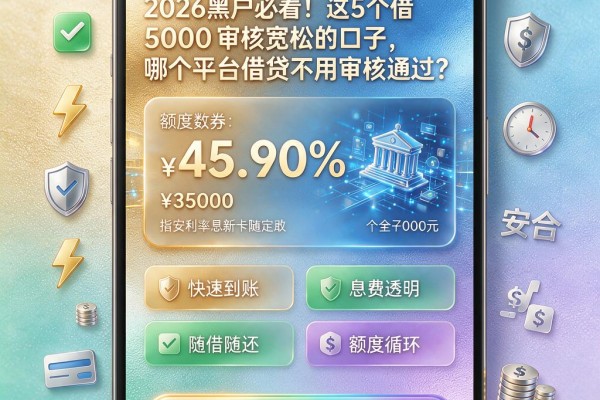 2026黑户必看!这5个借5000审核宽松的口子,哪个平台借贷不用审核通过?
