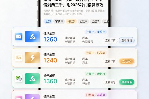 急需700元？这5个软件黑白户也能借到两三千，附2026冷门借贷技巧