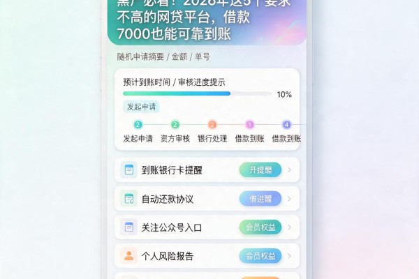 黑户必看!2026年这5个要求不高的网贷平台,借款7000也能可靠到账