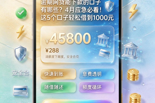 逾期网贷能下款的口子有哪些?4月应急必看!这5个口子轻松借到1000元