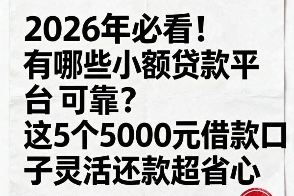 2026年必看！有哪些小额贷款平台可靠？这5个5000元借款口子灵活还款超省心
