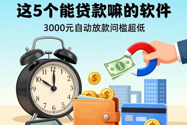 急需用钱？这5个能贷款嘛的软件，3000元自动放款门槛超低