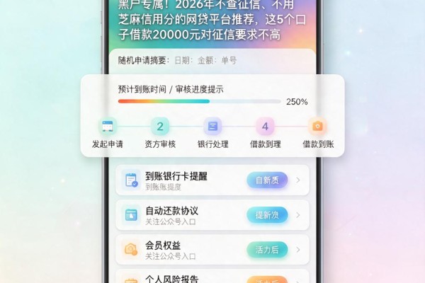 黑户专属！2026年不查征信、不用芝麻信用分的网贷平台推荐，这5个口子借款20000元对征信要求不高