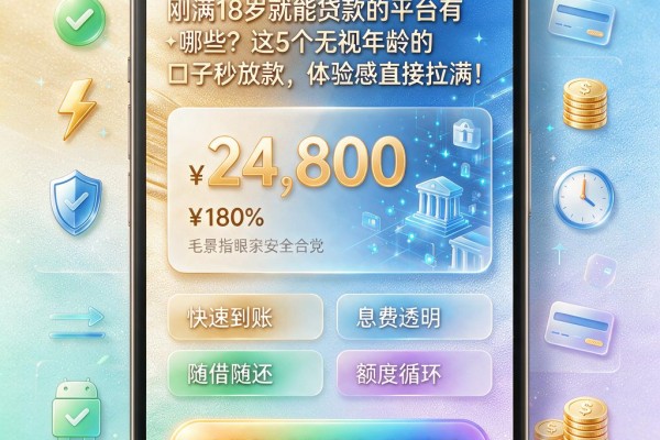 刚满18岁就能贷款的平台有哪些?这5个无视年龄的口子秒放款,体验感直接拉满