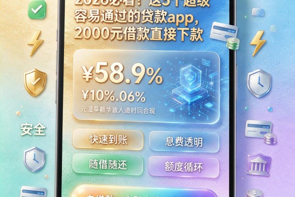 2026必看！这5个超级容易通过的贷款app，2000元借款直接下款