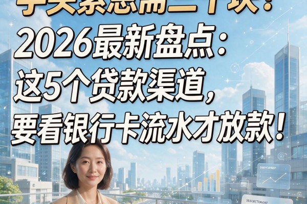 手头紧急需三千块？2026最新盘点：这5个贷款渠道，要看银行卡流水才放款！