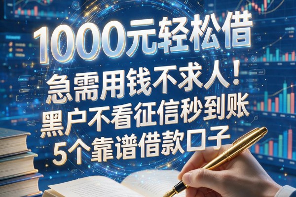 急需用钱不求人！黑户不看征信秒到账的5个靠谱借款口子，1000元轻松借