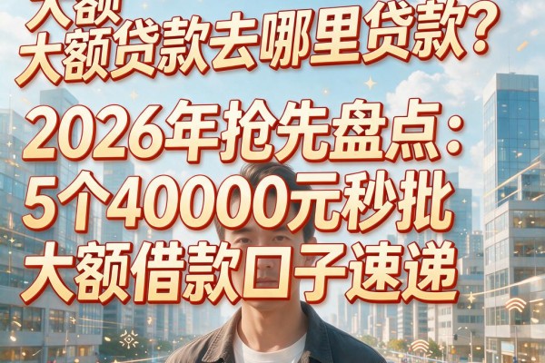 大额贷款去哪里贷款？2026年抢先盘点：5个40000元秒批大额借款口子速递
