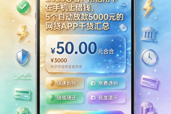 2026必看!用信用卡在手机上借钱,5个自动放款5000元的网贷APP干货汇总