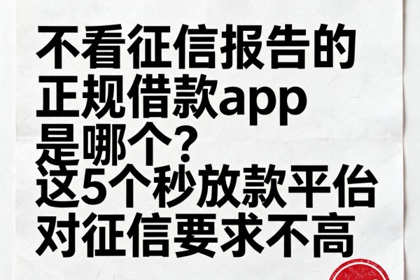 不看征信报告的正规借款app是哪个?这5个秒放款平台对征信要求不高