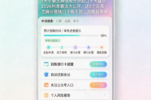 7天不要芝麻信用分贷款口子大盘点!2026利息算法大公开,这5个无视芝麻分借钱口子稳下款、流程超简单