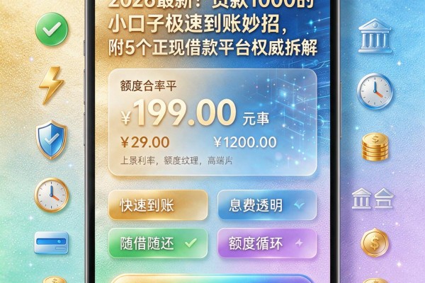 2026最新!贷款1000的小口子极速到账妙招,附5个正规借款平台权威拆解