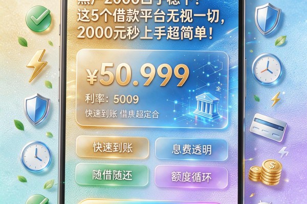 黑户2000口子稳下!这5个借款平台无视一切,2000元秒上手超简单