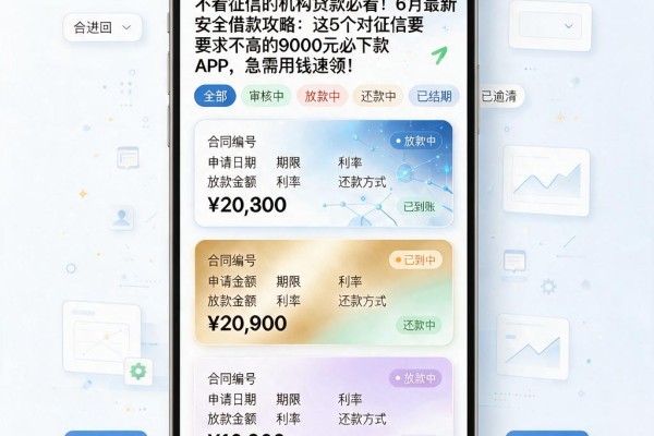 不看征信的机构贷款必看！6月最新安全借款攻略：这5个对征信要求不高的9000元必下款APP，急需用钱速领！