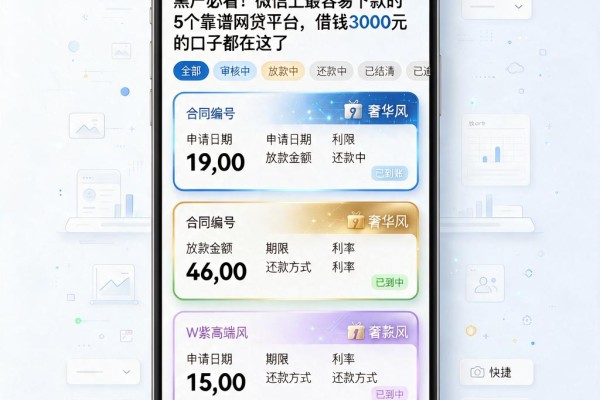 黑户必看!微信上最容易下款的5个靠谱网贷平台,借钱3000元的口子都在这了