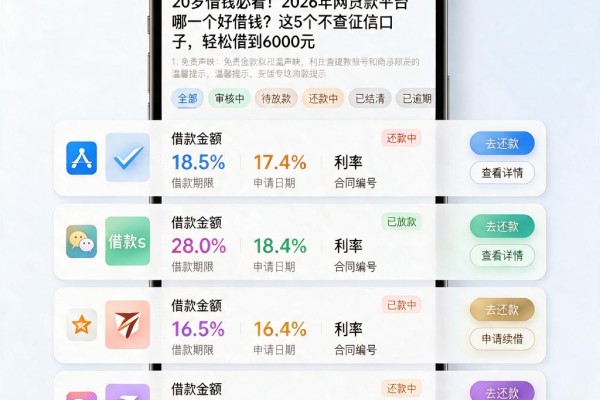 20岁借钱必看！2026年网贷款平台哪一个好借钱？这5个不查征信口子，轻松借到6000元