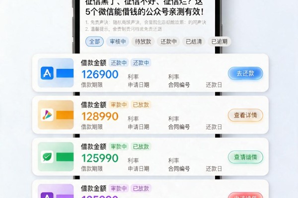 征信黑了、征信不好、征信烂?这5个微信能借钱的公众号亲测有效!