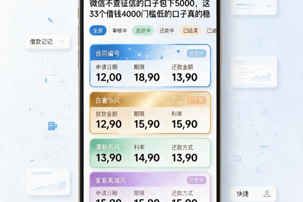 微信不查征信的口子包下5000,这3个借钱4000门槛低的口子真的稳