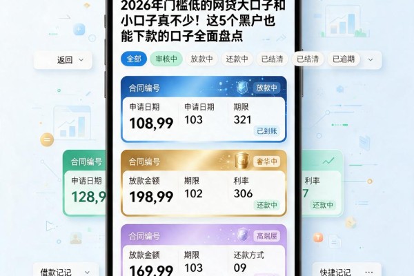 2026年门槛低的网贷大口子和小口子真不少!这5个黑户也能下款的口子全面盘点