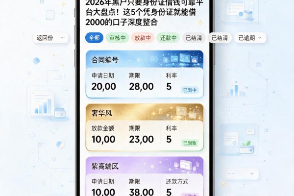 2026年黑户只要身份证借钱可靠平台大盘点!这5个凭身份证就能借2000的口子深度整合