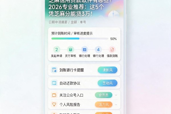 芝麻信用贷款软件有哪些？2026专业推荐：这5个凭芝麻分能贷3万