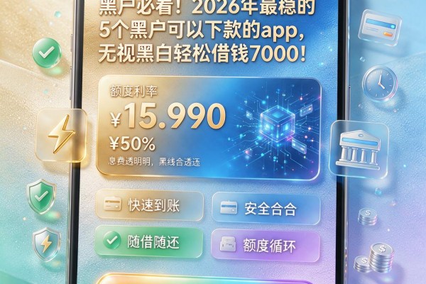 黑户必看!2026年最稳的5个黑户可以下款的app,无视黑白轻松借钱7000