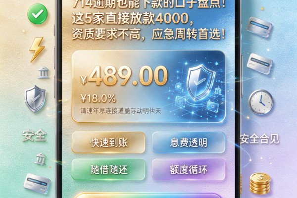 714逾期也能下款的口子盘点！这5家直接放款4000，资质要求不高，应急周转首选