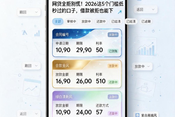 网贷全拒别慌!2026这5个门槛低秒过的口子,借款被拒也能下