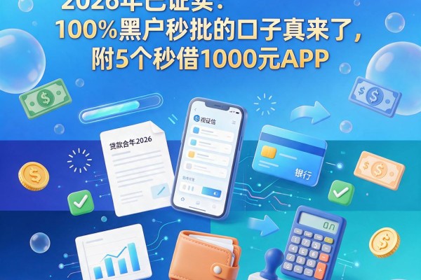 无视征信也能秒过!2026年已证实:100%黑户秒批的口子真来了,附5个秒借1000元APP