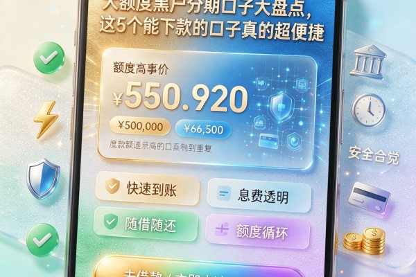 大额度黑户分期口子大盘点,这5个能下款的口子真的超便捷