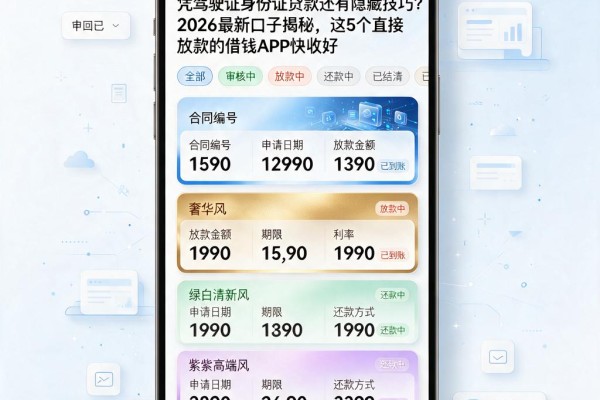 凭驾驶证身份证贷款还有隐藏技巧?2026最新口子揭秘,这5个直接放款的借钱APP快收好