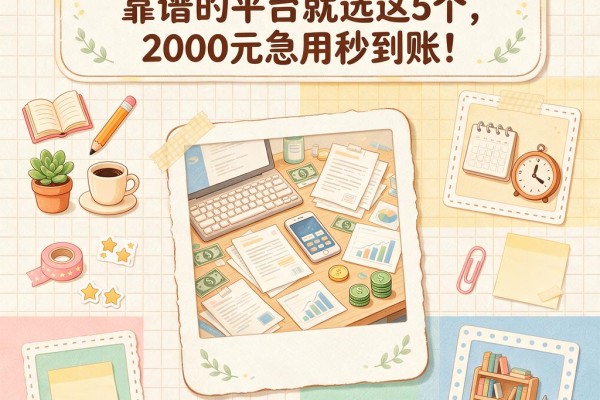 2026年必看!手机网上借钱靠谱的平台就选这5个,2000元急用秒到账!