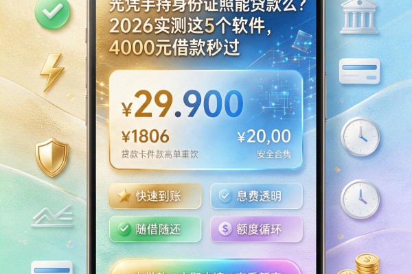 光凭手持身份证照能贷款么?2026实测这5个软件,4000元借款秒过